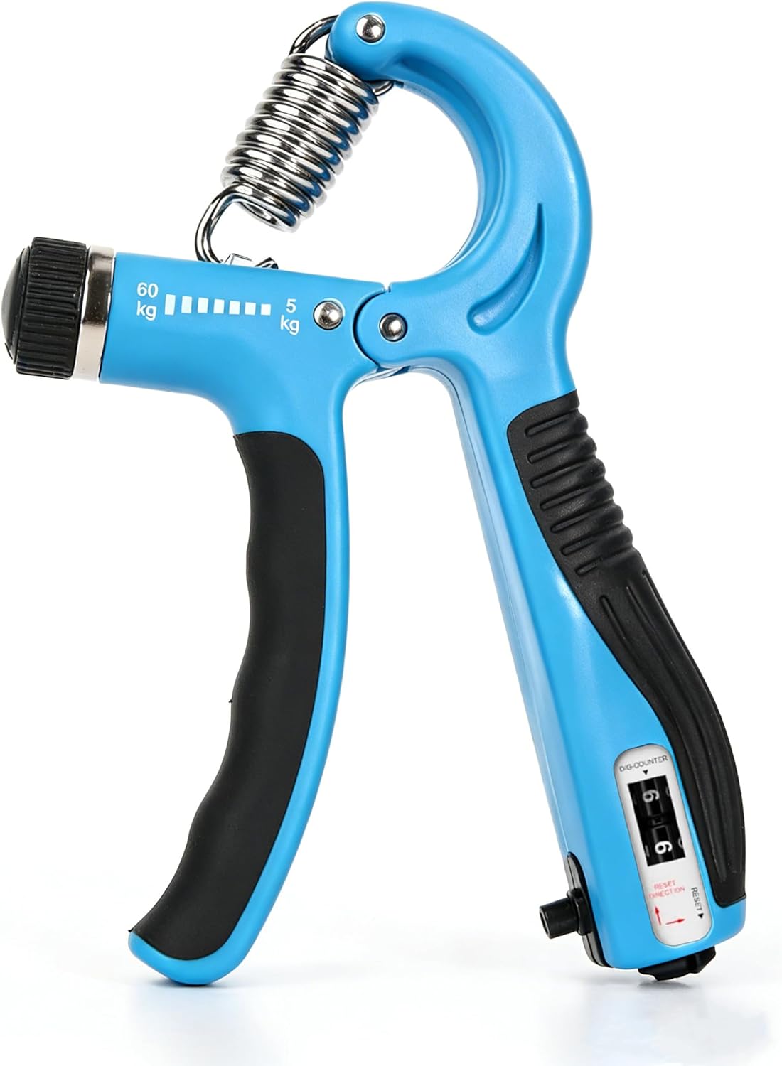 Adjustable Hand Gripper with Smart Counter, 5-60kg Resistance Grip Strength Trainer for Sports and Fitness