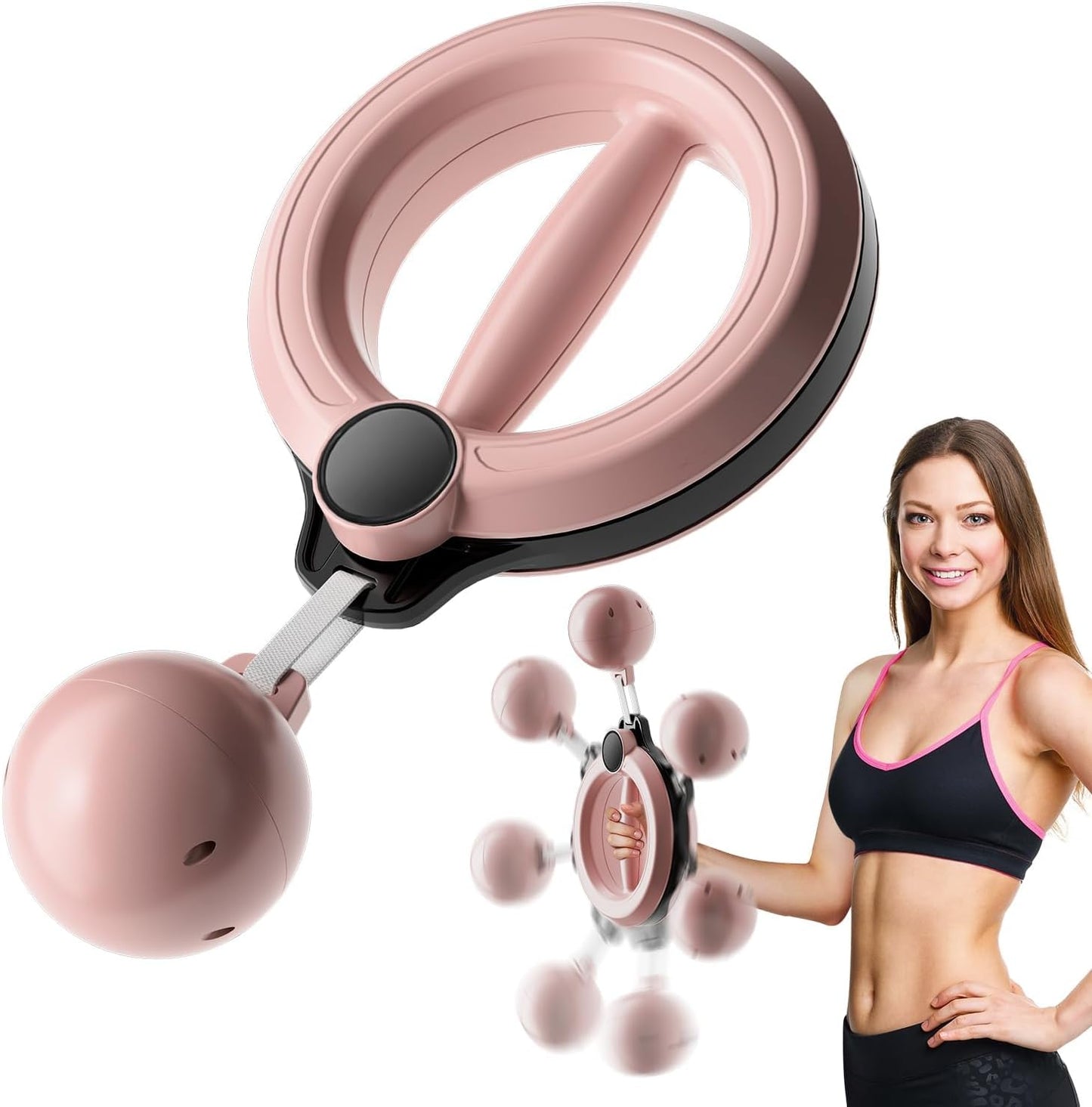 Arm Workout for Women and Men，360° Hand-Crank Forearm Trainer，Shoulders and Arm Muscle Training Fitness Equipment，Chest Trainer and Forearm Exerciser，Home Workout Equipment （Pink Without Counter）
