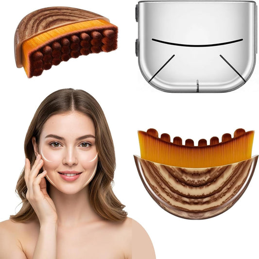 Facial Lymphatic Massage Brush - Design, Ergonomic Handle for Eye Cheek Jaw Sculpting, Anti-Fatigue, Skin Firming