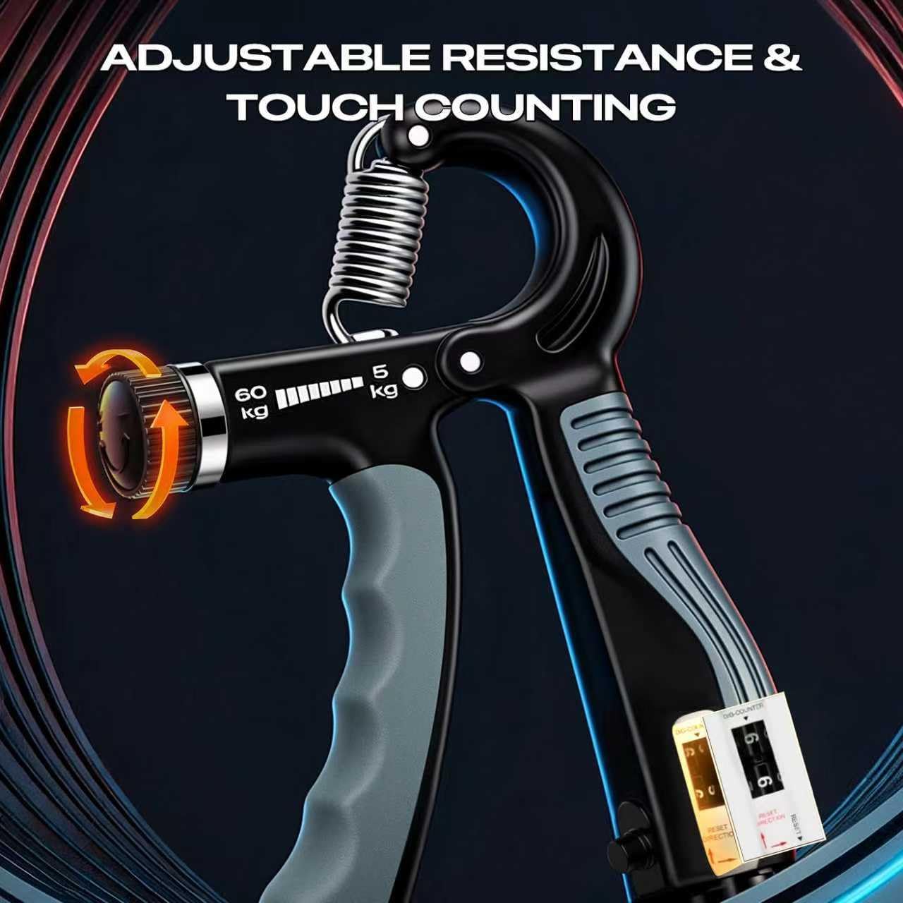 Grip Strength Trainer 2 Pack - Adjustable Resistance 10-132lbs (5-60kg) Hand & Forearm Strengthener for Athletes, Physical Therapy, Home Gym & Rehabilitation