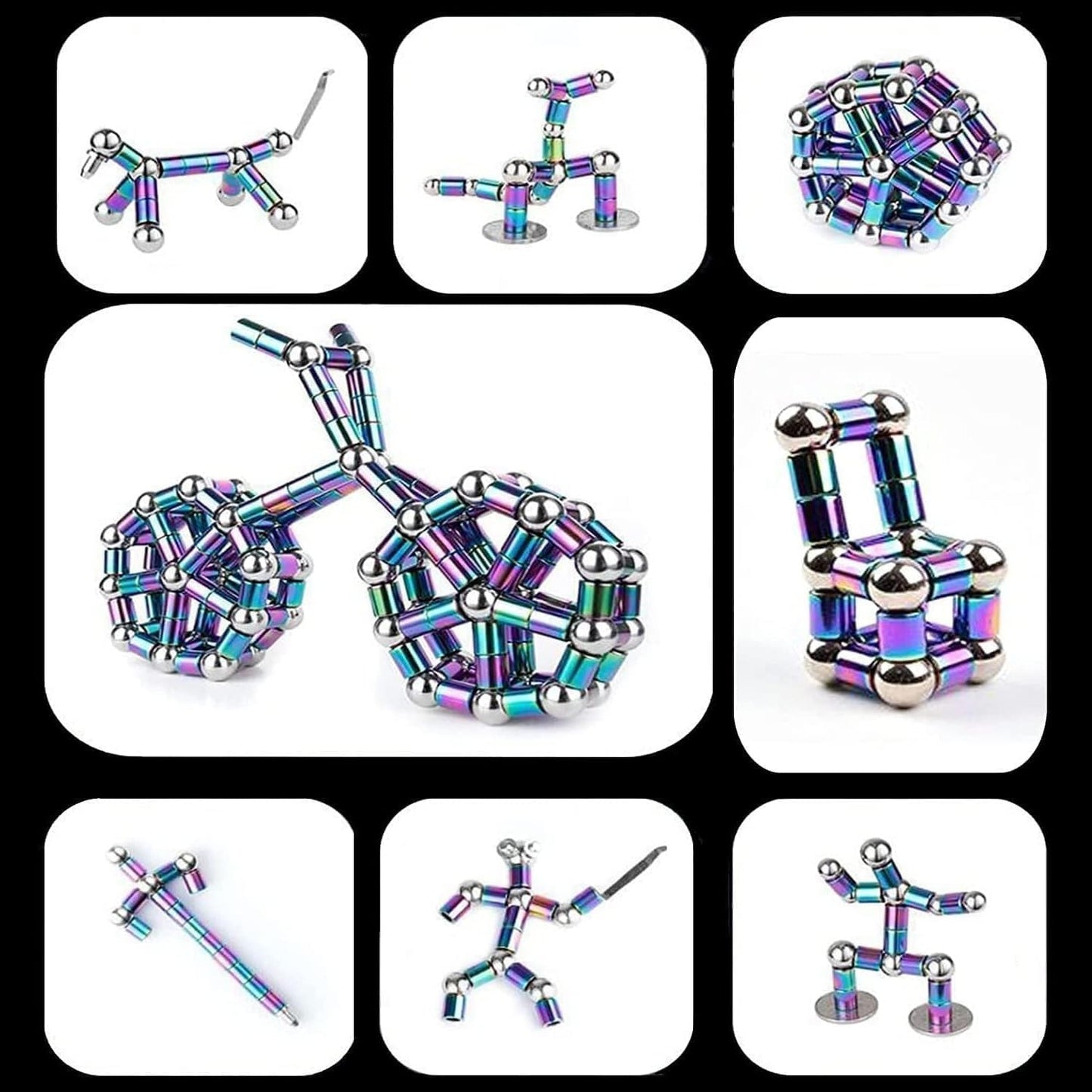 Magnetic Fidget Pen - Multifunctional Writing & Focus Tool with 2 Refills & 2 Stylus Tips, Stress Relief Gadget for Adults (Colorful)