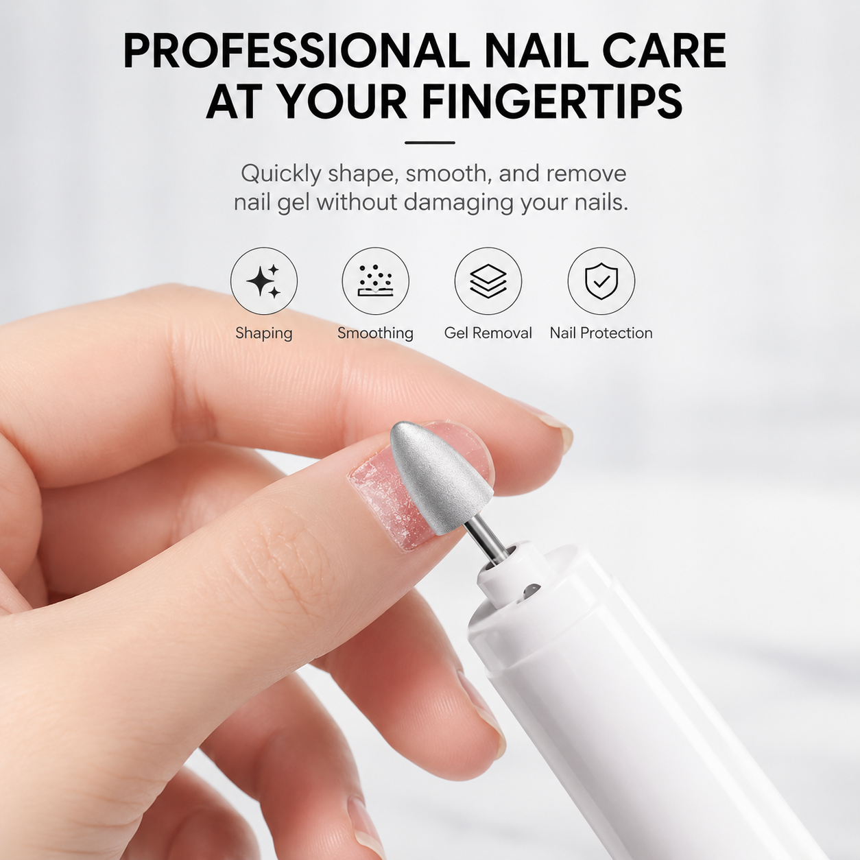 Portable Electric Nail Drill Kit – Rechargeable, 10 Speeds, LED Light & Dust Cover, 10 Bits for Acrylic/Gel Polish Removal, Nail Shaping & Cuticle Care