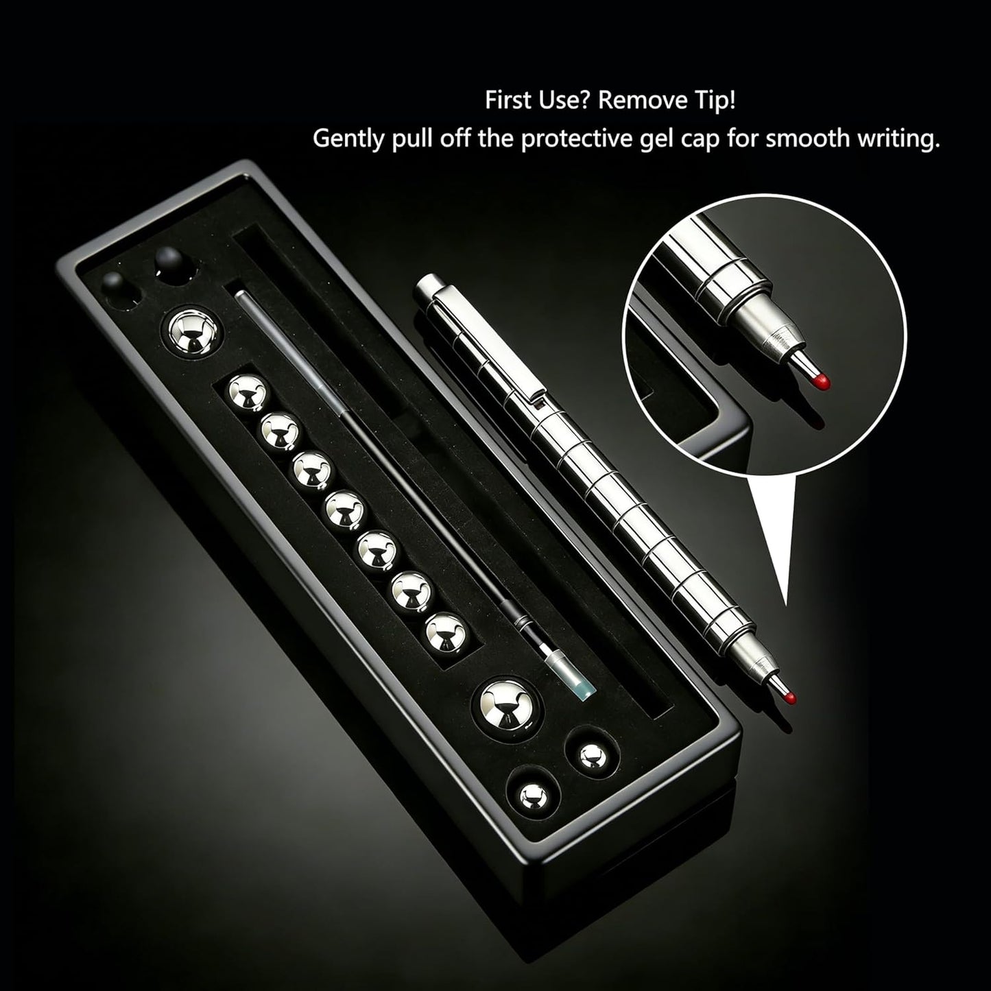 Magnetic Fidget Pen - Multifunctional Writing & Focus Tool with 2 Refills & 2 Stylus Tips, Stress Relief Gadget for Adults (Colorful)