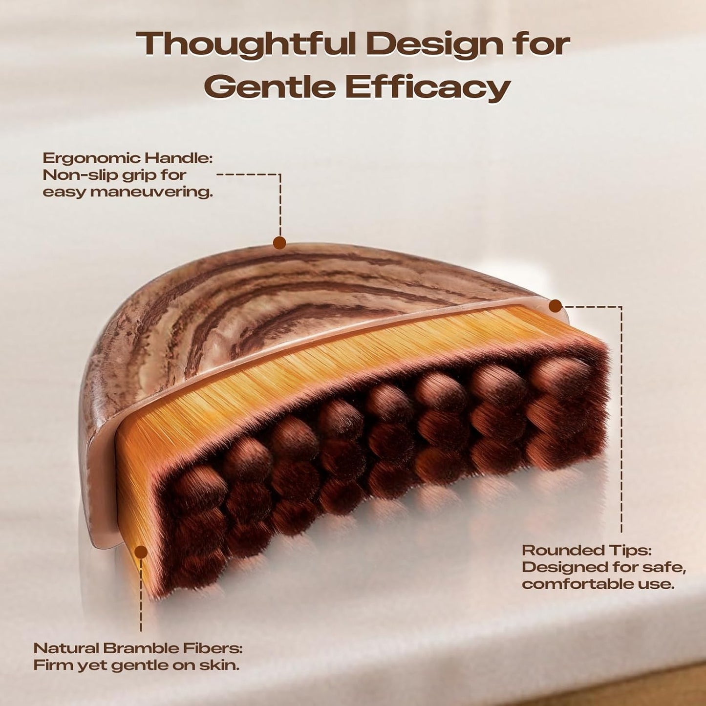 Facial Lymphatic Massage Brush - Design, Ergonomic Handle for Eye Cheek Jaw Sculpting, Anti-Fatigue, Skin Firming